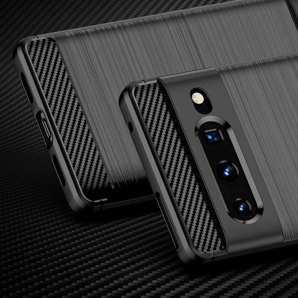 Чехол силиконовый carbon для Google Pixel 7 Pro (черный) - фото 2