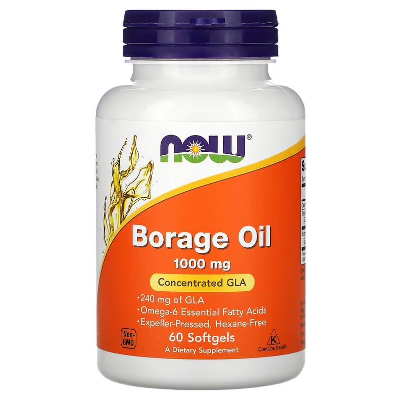 Жирные кислоты Now Foods Borage Oil 1000 мг 60 капсул