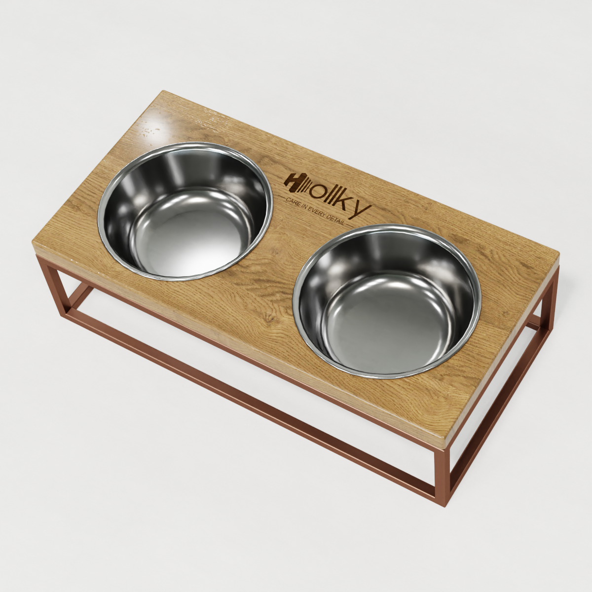 Миски на подставке для средних собак и больших котов Hollky Base M 2х0,95 л (BM-422110-GLNT) - фото 3 Миски на подставке для средних собак и больших котов Hollky Base M 2х0,95 л (BM-422110-GLNT) - фото 3