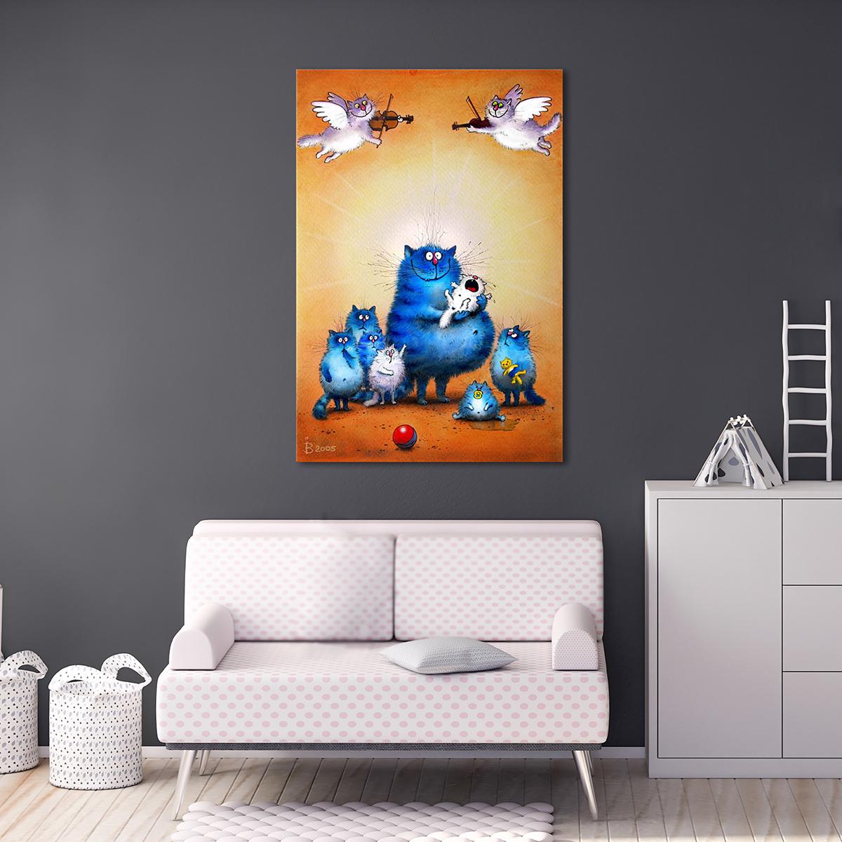 Модульная картина Кот многодетный папа 1 модуль 50x75 см