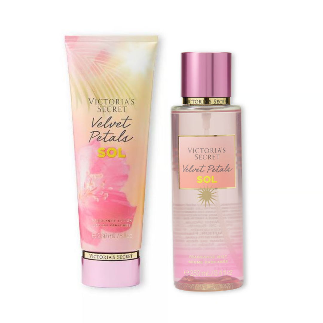 Набор Victoria's Secret Velvet Petals Sol спрей 250 мл с лосьоном 236 мл (70503022)