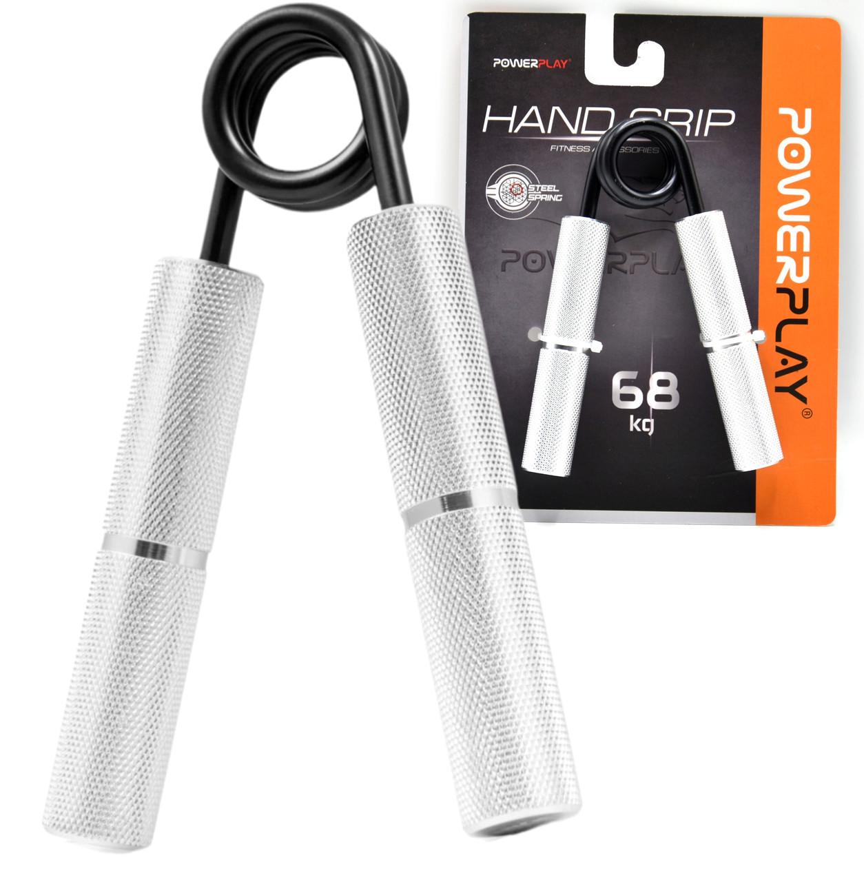 Эспандер-ножницы алюминиевый PowerPlay 4322 Hand Grip 68 кг Серебряный (A-012885) - фото 2