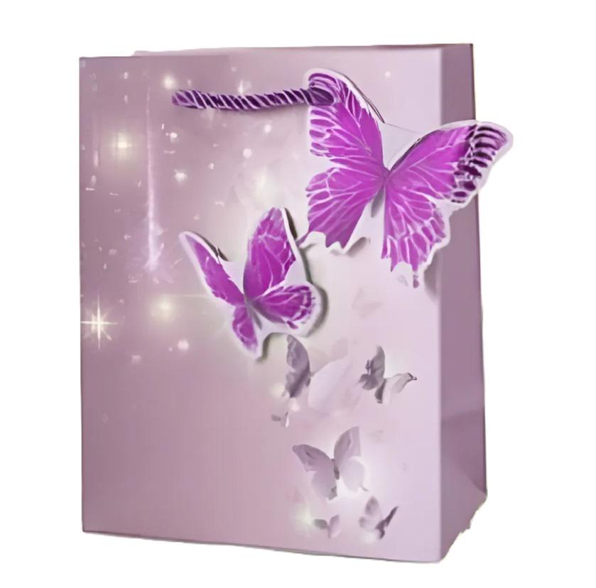 Подарочный пакет Stenson R33250-L Butterflies 3D 30х41,5х12 см