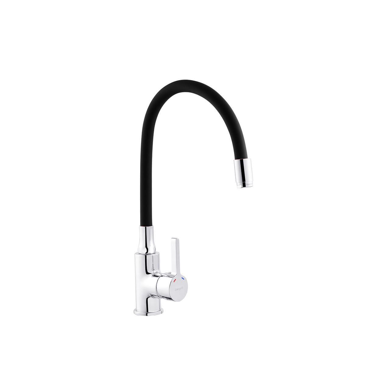 Смеситель для кухни IBERGRIF M22112-2 с гибким изливом Черный/Хром (CV028494)