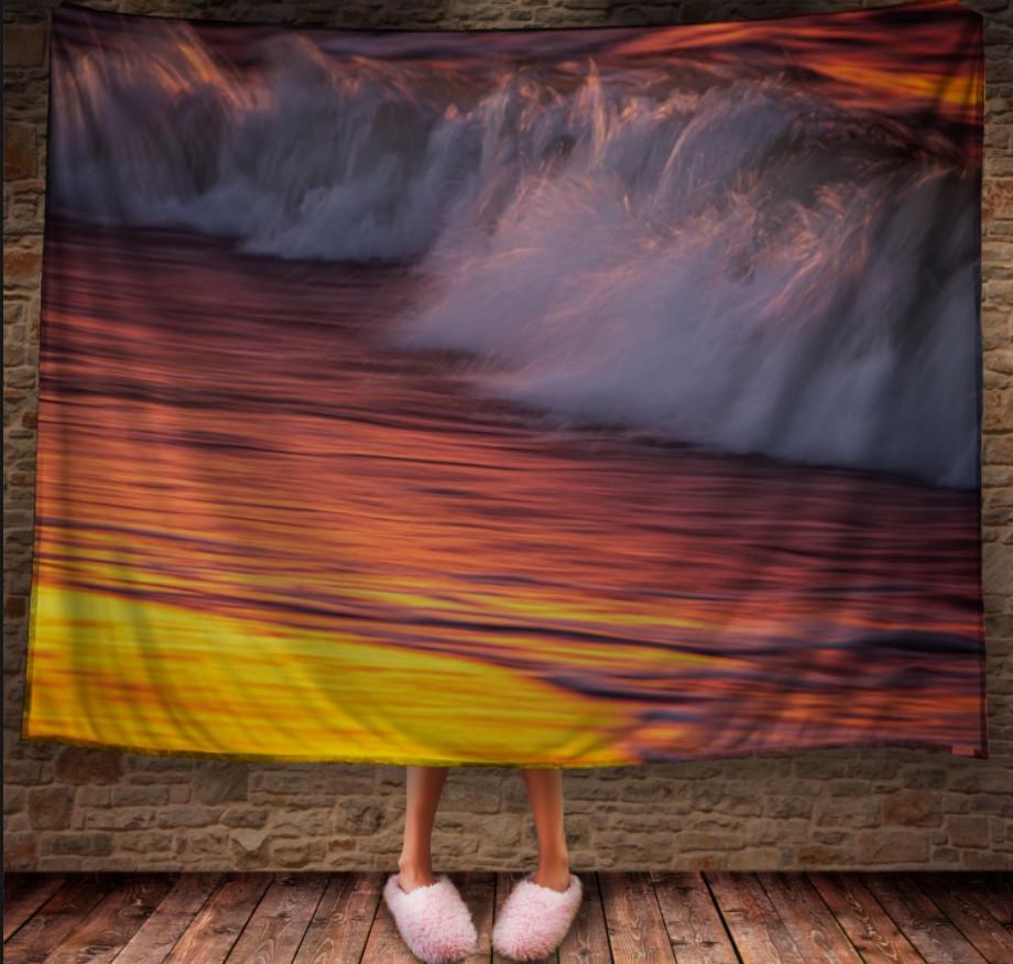 Плед із 3D принтом Море на заході сонця 150х200 см (epi_0486)