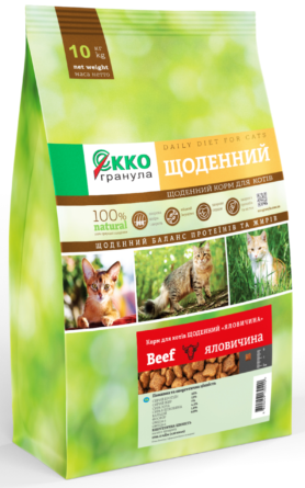 Корм сухий для котів Екко-гранула Щоденний з яловичиною 10 кг (00-00018693)