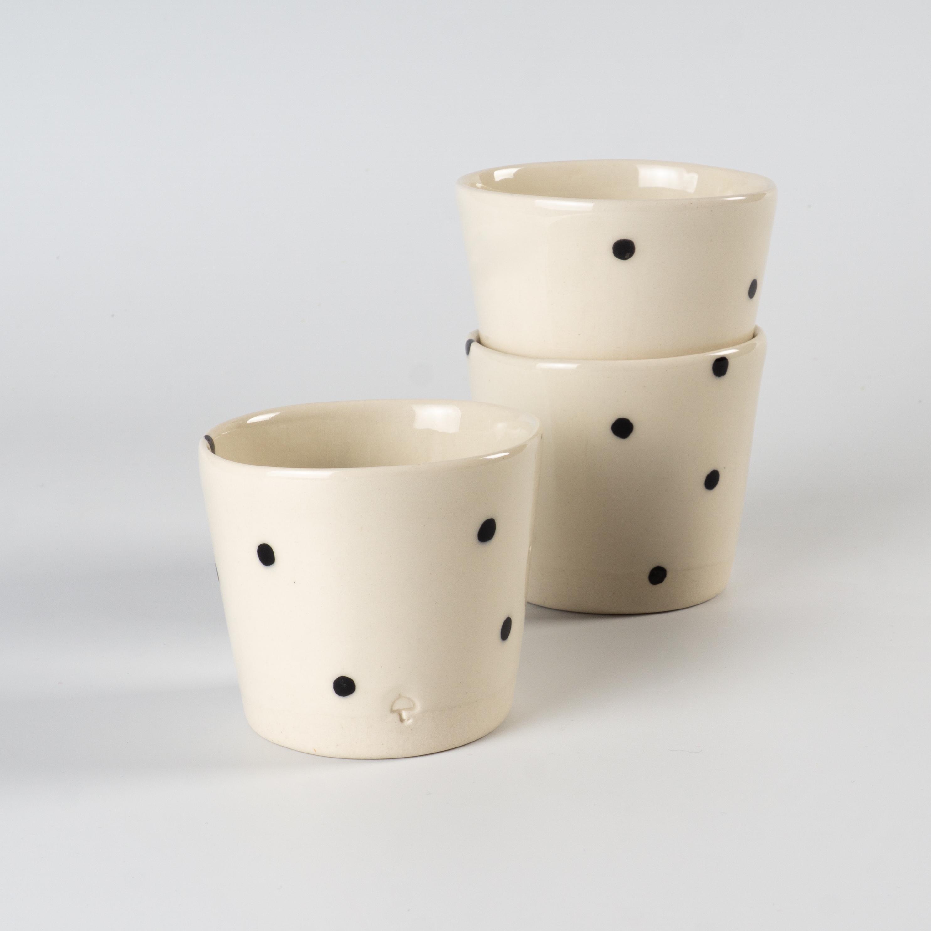 Стаканчик керамічний в чорний горох ручна робота напівпорцеляна 200 мл (PRS-GL-IMG-ONE-I-DOTS) - фото 5 Стаканчик керамічний в чорний горох ручна робота напівпорцеляна 200 мл (PRS-GL-IMG-ONE-I-DOTS) - фото 5