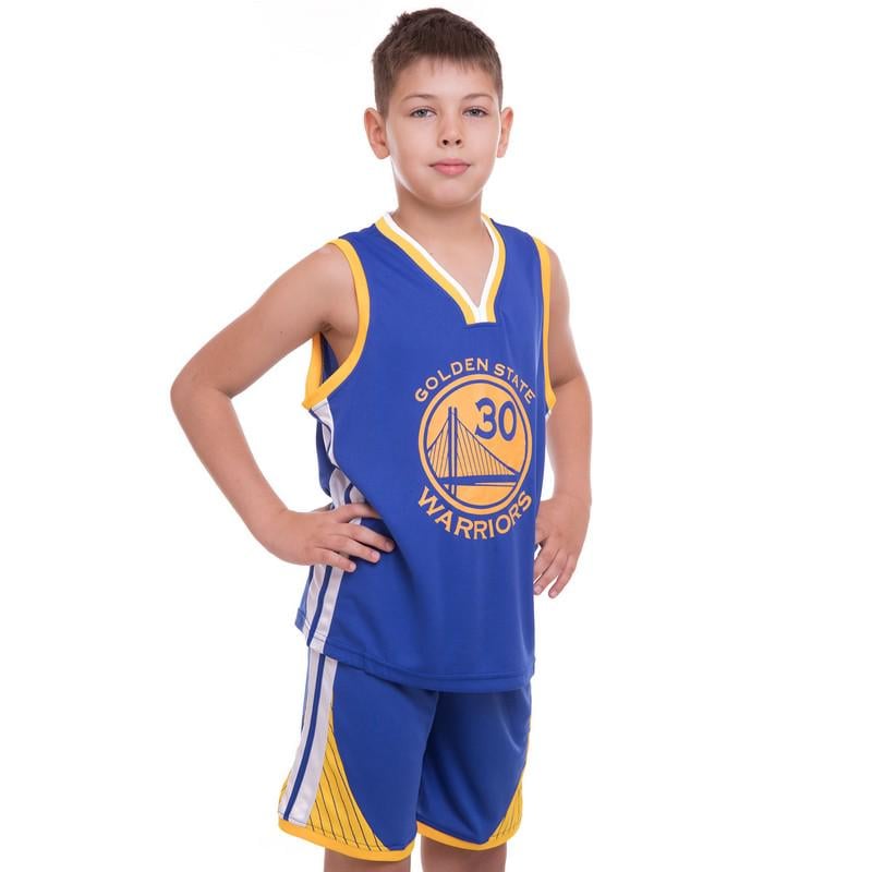 Форма баскетбольная подростковая NB-Sport NBA GOLDEN STATE WARRIORS 7354 2XL Синий/Желтый (AN009541)