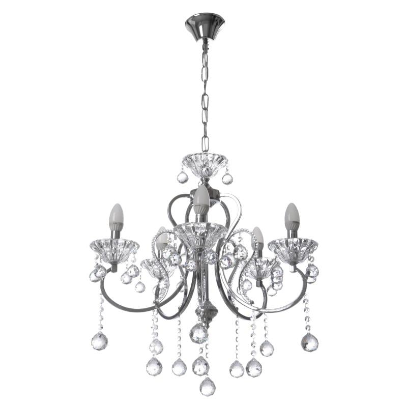 Люстра свеча подвесная прованс хрустальная Brille BCL-659S/5 E14 CH