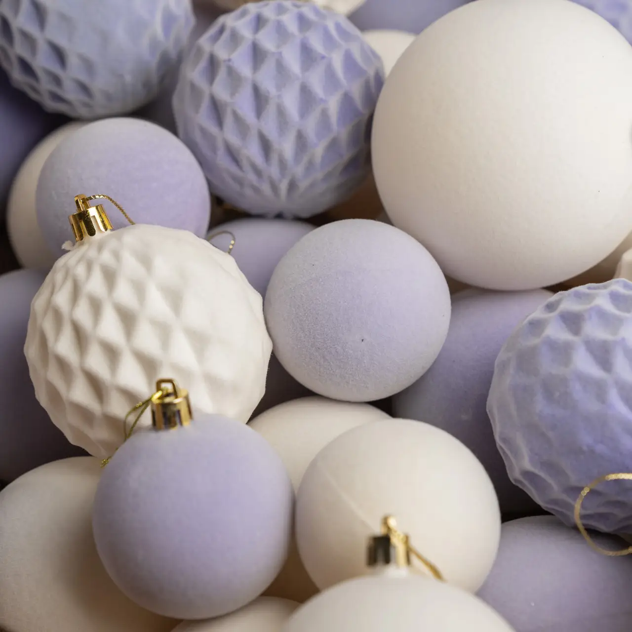 Набор шаров новогодних Бархат 40 шт. Фиолетовый (Оксамит фіолет.) - фото 4