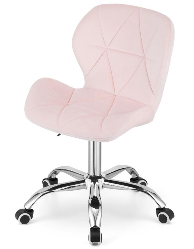 Офисное кресло на колесах Bonro B-531 велюровое со спинкой до 120 кг Светло-розовый (106-76-42300149)