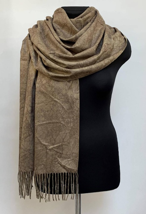 Шарф кашемировый Оливковый двусторонний (ШарфКаш21)