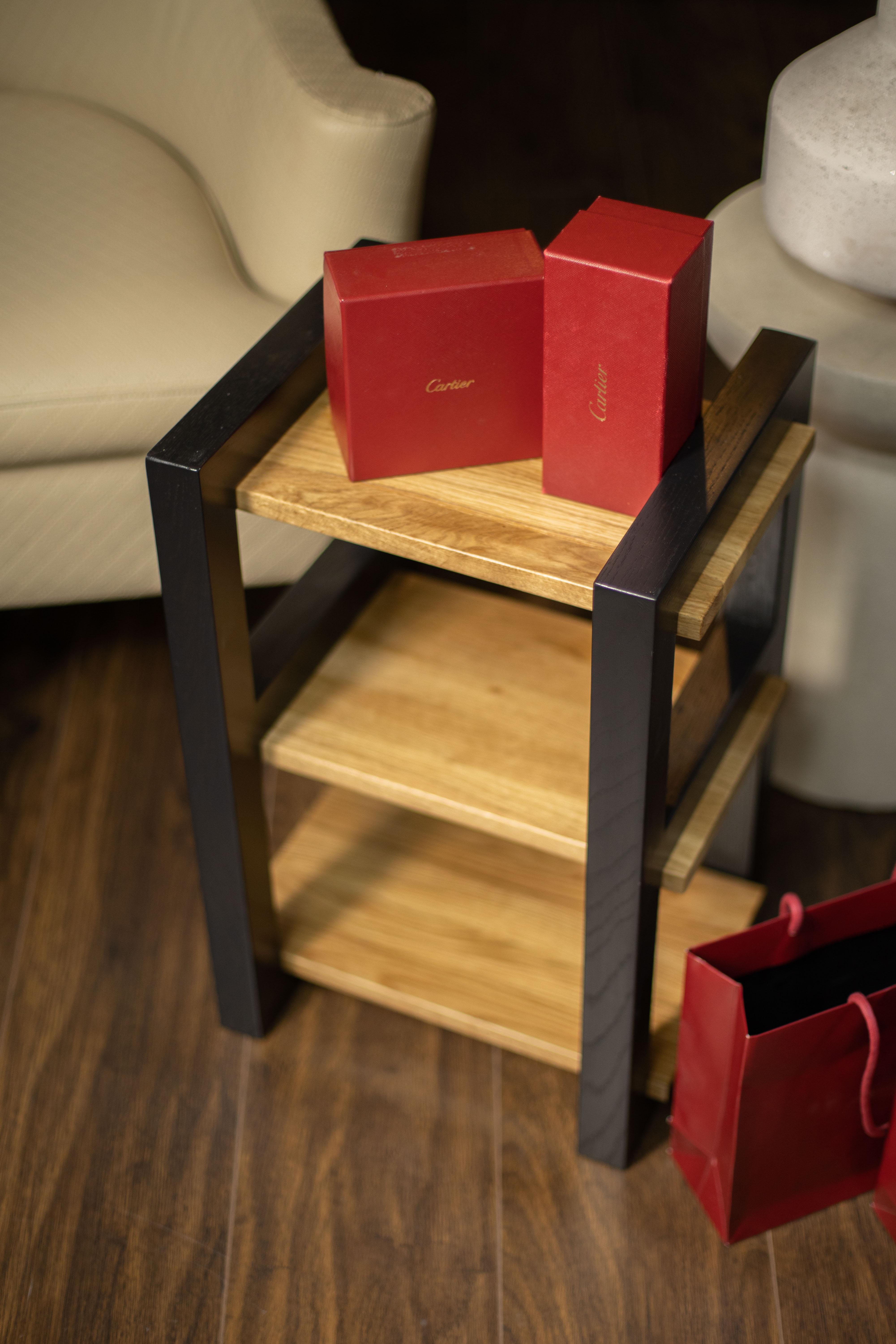 Полка для обуви Klenn из дуба с полками Черный