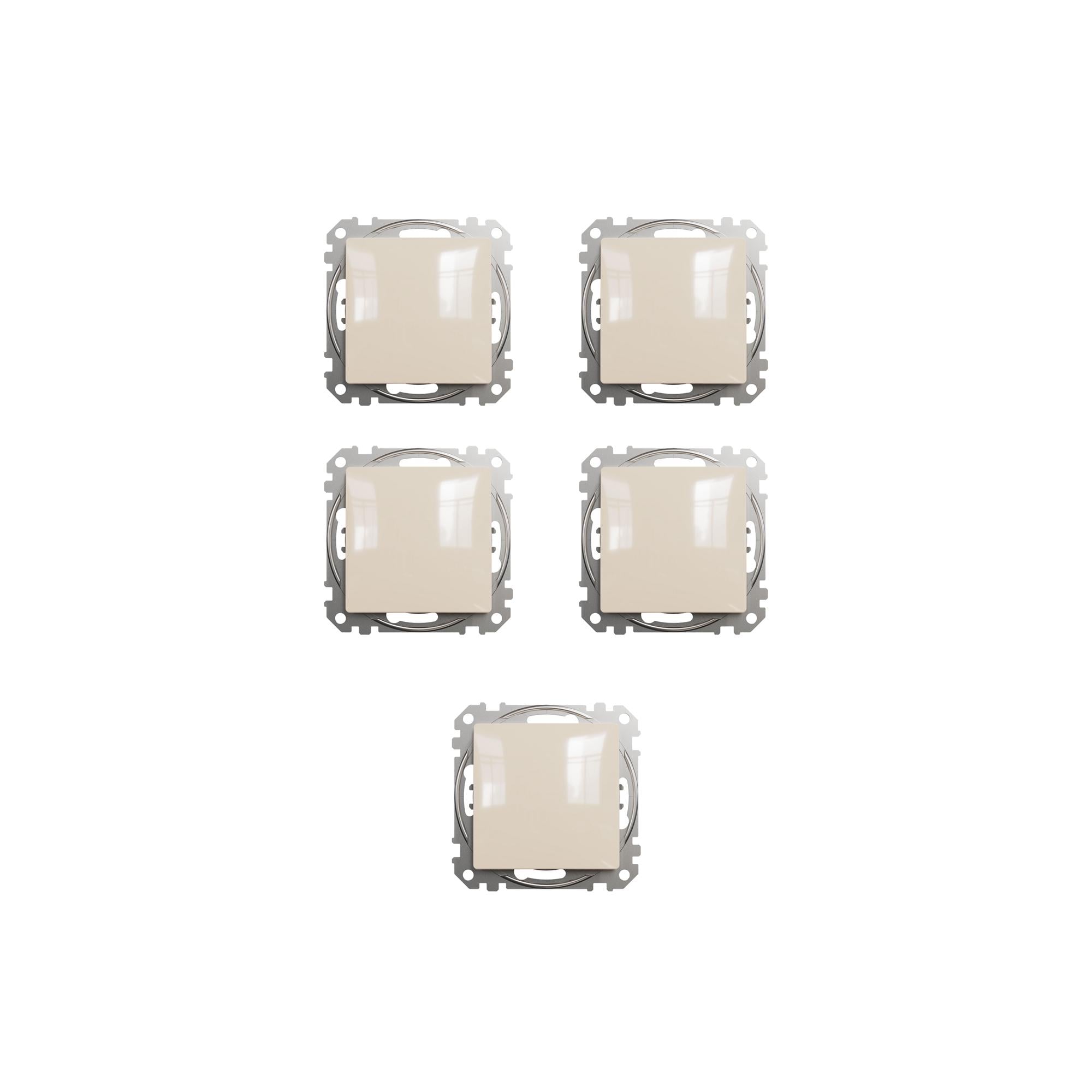 Комплект вимикачів Schneider Electric Sedna Design 1-й 5 шт. Бежевий (SDD112101)