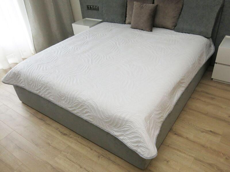 Покривало Decorator Листя двостороннє 180x215 см Світло-сірий/Сірий (14319221)