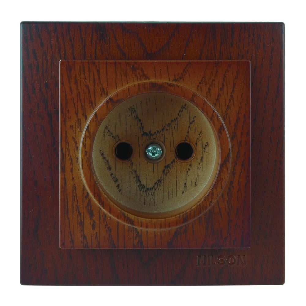 Розетка одинарна без заземлення Nilson Touran Горіх (00000006997)