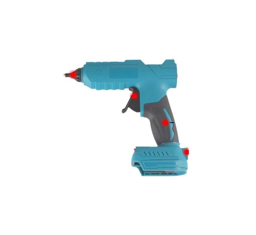 Пистолет аккумуляторный горячий/клеевой 2 АКБ 21 V Cиний (4647)