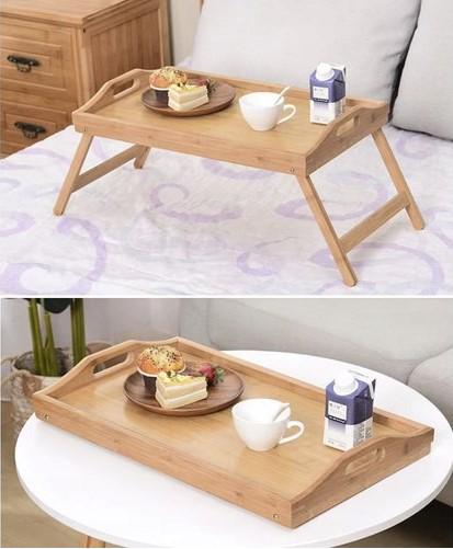 Стол раскладной для завтрака бамбуковый 73х31х21 см (25052) - фото 3