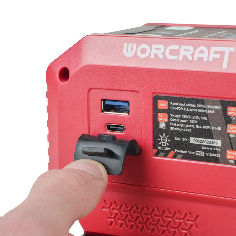 Інвертор напруги WORCRAFT CPI-S20Li-200W акумуляторний - фото 7