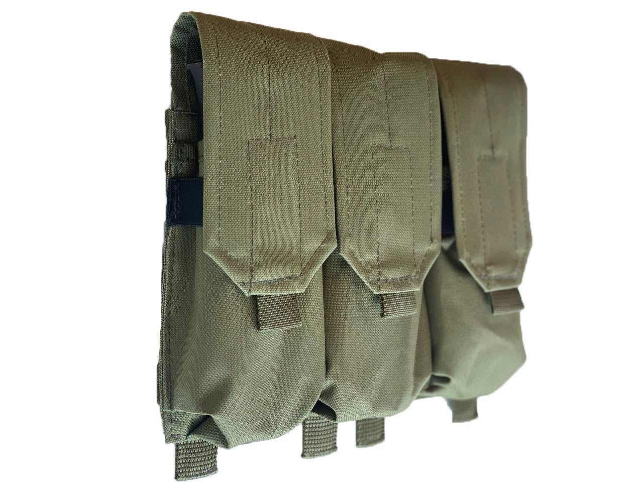 Подсумок тройной MK для магазинов АК закрытый с MOLLE Олива ( 3573922)