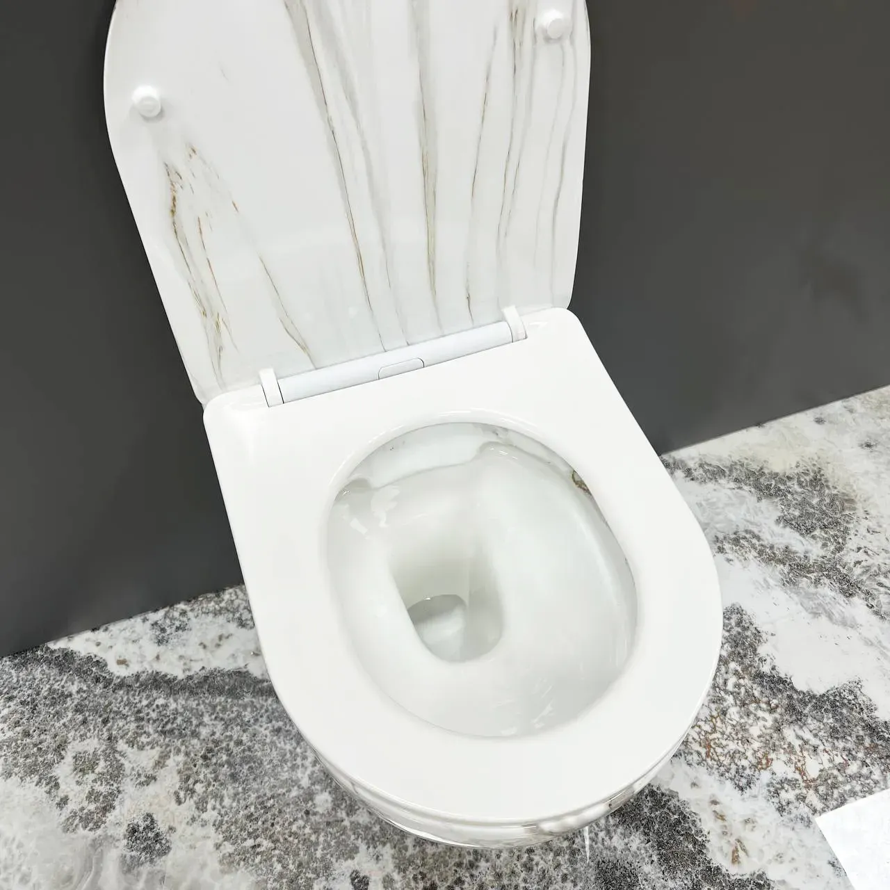 Унітаз підвісний VBI Vulcano безобідковий 480x360 мм Сірий мармур (RM-VBI-020406) - фото 4