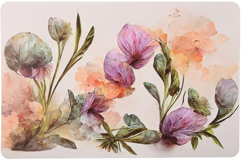 Набор 12 сервировочных салфеток 28x43см, подтарельники Floral-099, полипропилен