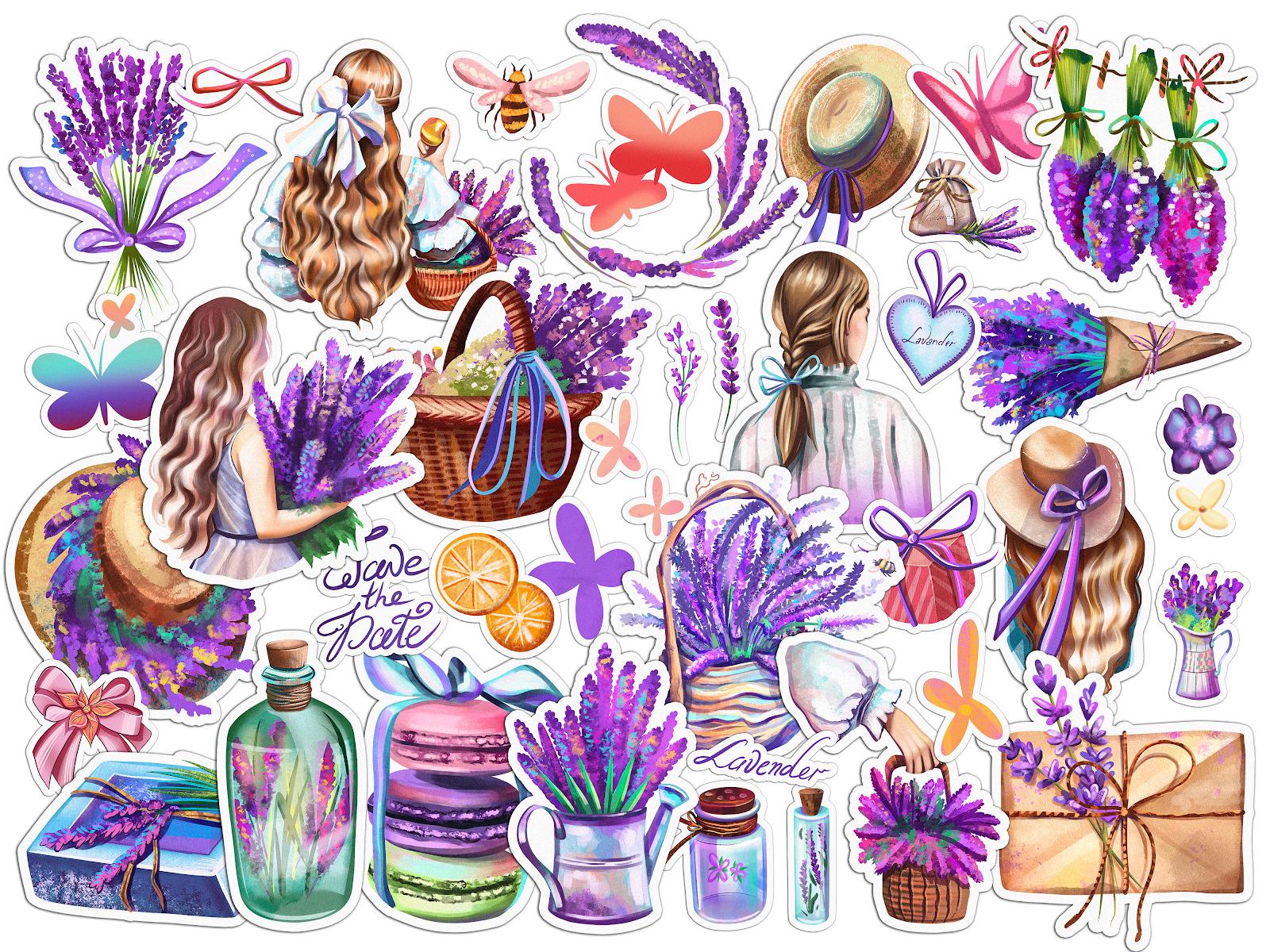 Набор стикеров Lex Altern Лавандовая мечта виниловые 40 шт. - фото 2