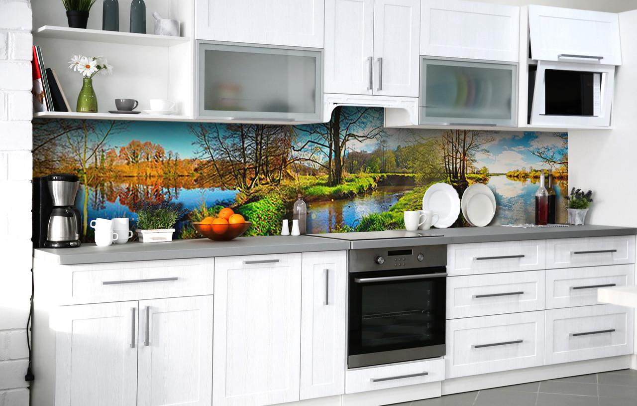 Кухонный фартук Весенние плавни виниловый самоклеющийся 60х250 см