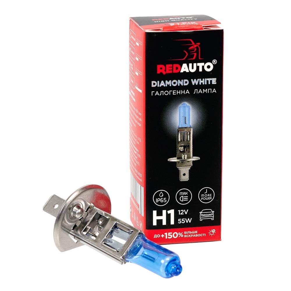 Галогенна лампа Redauto H1 55W 12V P14.5s +150% Diamond White