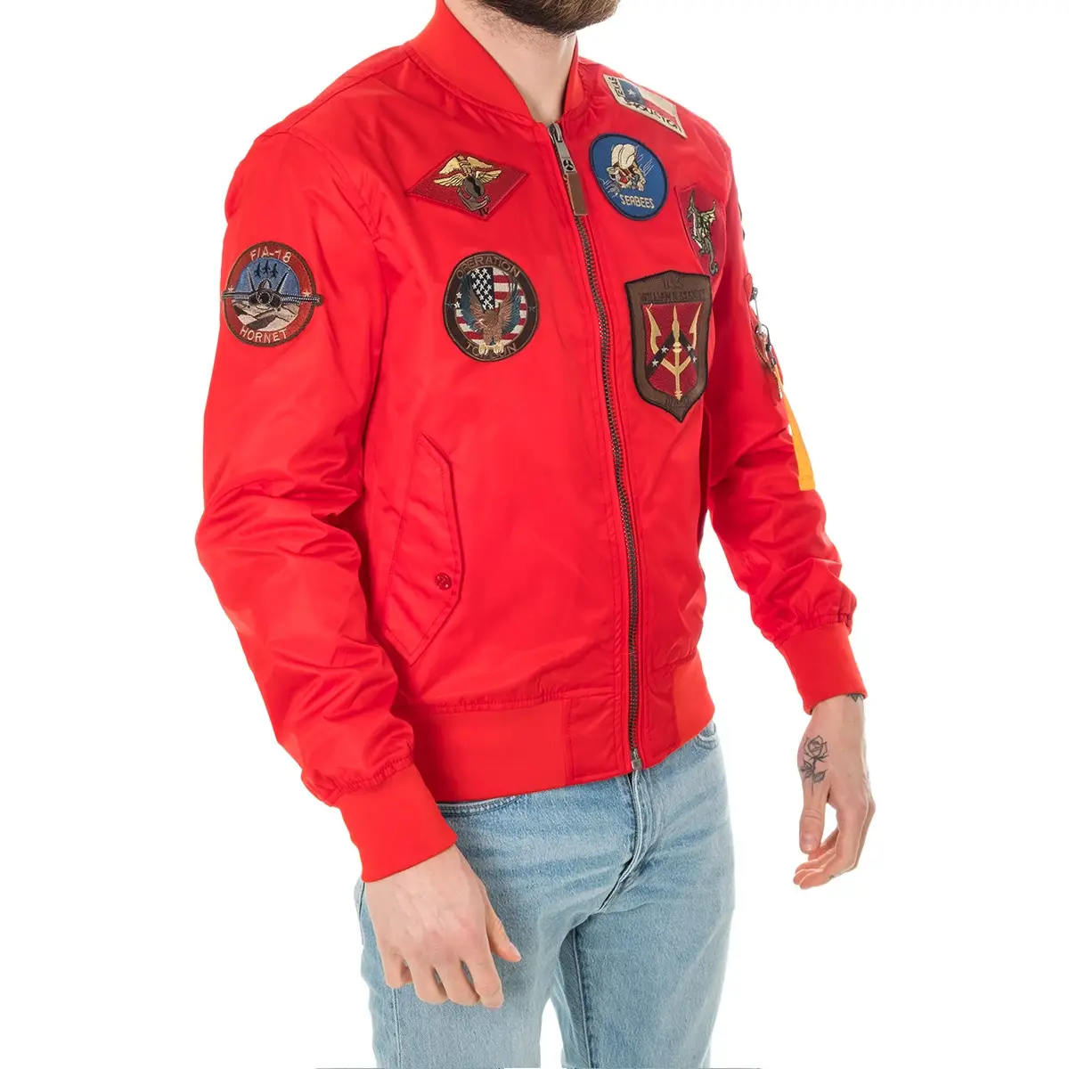 Вітрівка Top Gun MA-1 Lightweight Nylon Bomber With Patches 2XL Red (TGJ1540P-SR2XL) - фото 4