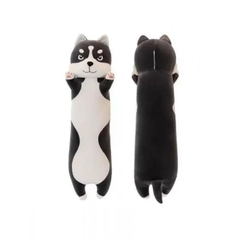 М'яка іграшка-подушка плюшева Хаскі 71 см Темно-сірий (2529632872) - фото 4