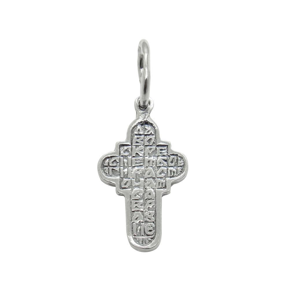 Серебряный христианский подвес Крестик маленький 1 (1137265071) - фото 3