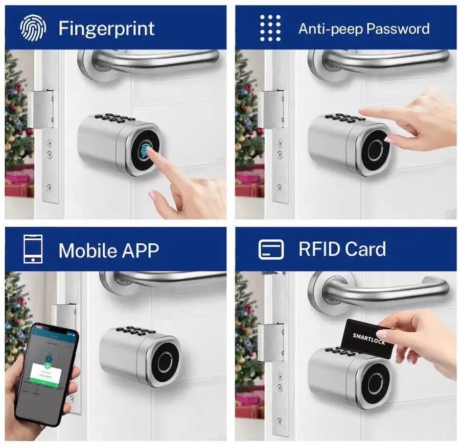 Замок дверний біометричний розумний SEVEN LOCK SL-7774BF циліндр 35-90 мм Black (2149531960) - фото 7 Замок дверний біометричний розумний SEVEN LOCK SL-7774BF циліндр 35-90 мм Black (2149531960) - фото 7