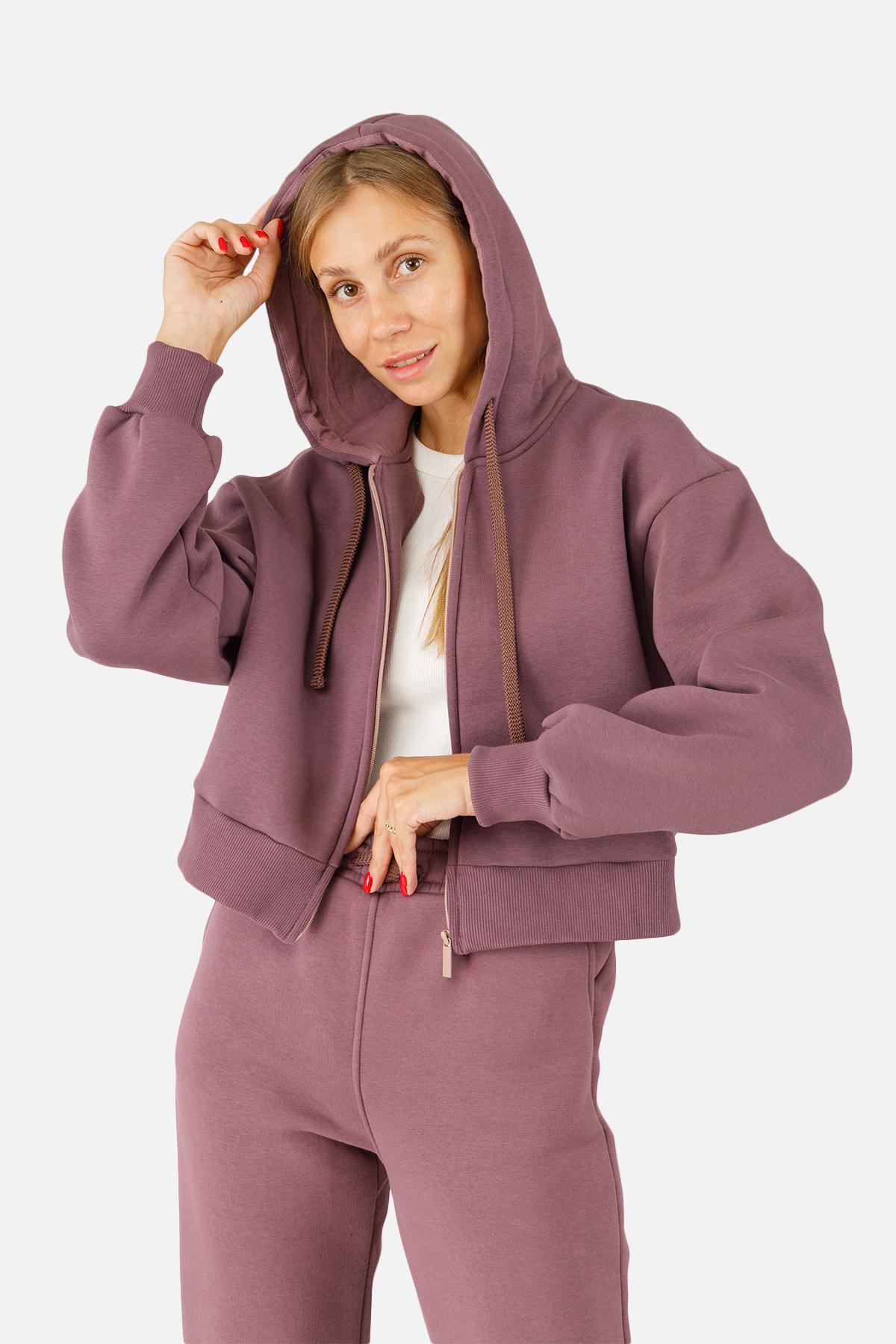 Толстовка женская ЦБ-00254557 р. 44 Фиолетовый (SKT001004675)