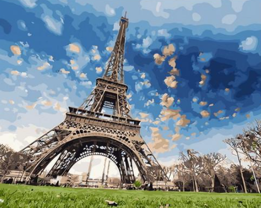 Набор для рисования по номерам ColorArt Эйфелева башня MSP336 с подрамником 40x50 см