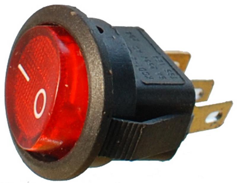 ᐉ Тумблер с подсветкой 2 положения 3 контакта круглый (кн461)