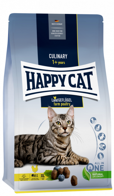 Корм сухой для взрослых кошек больших пород Happy Cat Culinary Land Geflügel с птицей 300 г (70568)