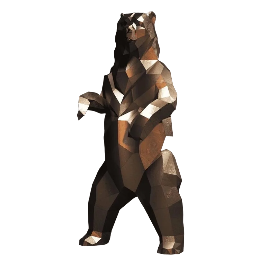 Скульптура полигональная Медведь бурый (13571039)