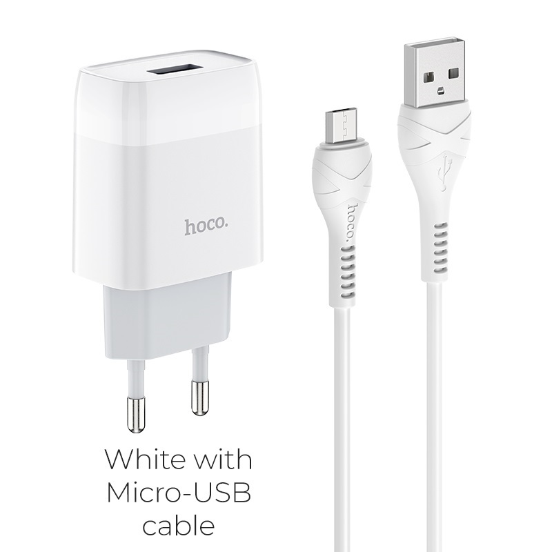 Зарядное устройство Hoco C72A кабель Micro USB 2.1 A White Micro USB 2.1 A (a6a81ed5)