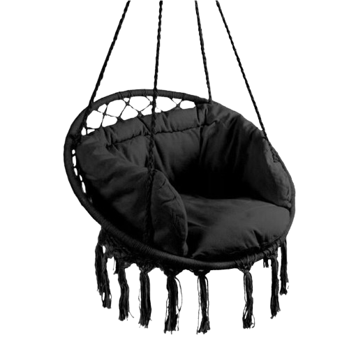 Кресло подвесное бразилийское Bonro B-092-3 с большой подушкой 120 кг Черный (2577414395)