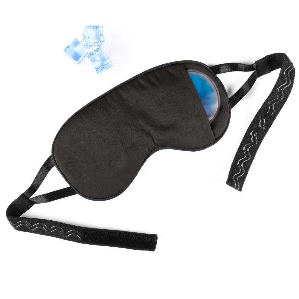 Маска для сна Чумацький Шлях из мерсеризованного хлопка с нескользящей резинкой и охлаждающим гелевым вкладышем Черный (1143-02)