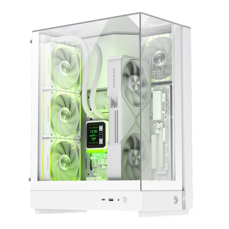 Корпус GameMax T20, белый, без БП (формат SFX-L), Mid Tower, для MicroATX / Mini-ITX, 1xType-C / 1xUSB 3.0, макс. CPU - 160 мм /