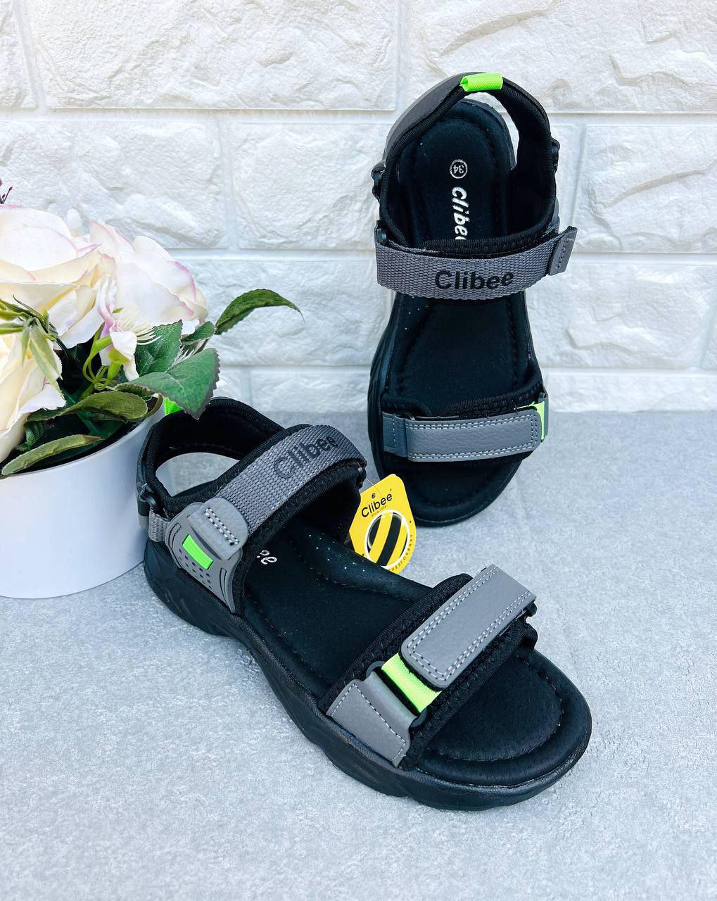 Босоніжки для хлопчика Clibee 1731 р. 34 21,7 см Сірий