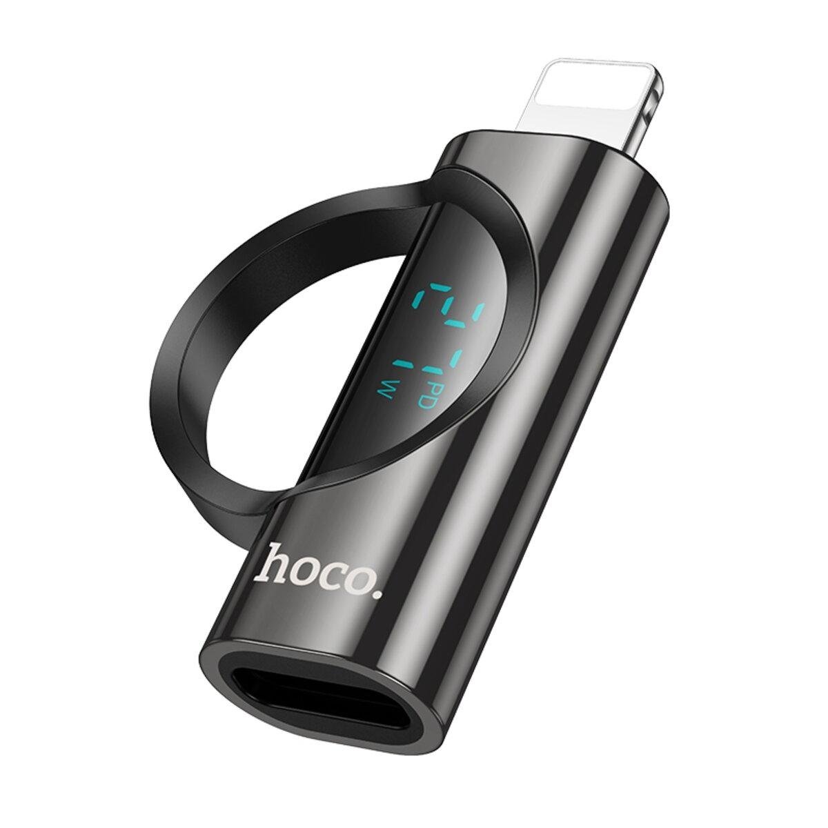 Переходник Hoco UA32B Lightning-Type-C 27 W Black (4b5a5df7) - фото 1 Переходник Hoco UA32B Lightning-Type-C 27 W Black (4b5a5df7) - фото 1