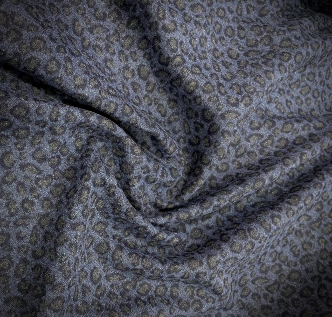 Ткань пальтовая шерсть Леопард Темно-синий (24478898)
