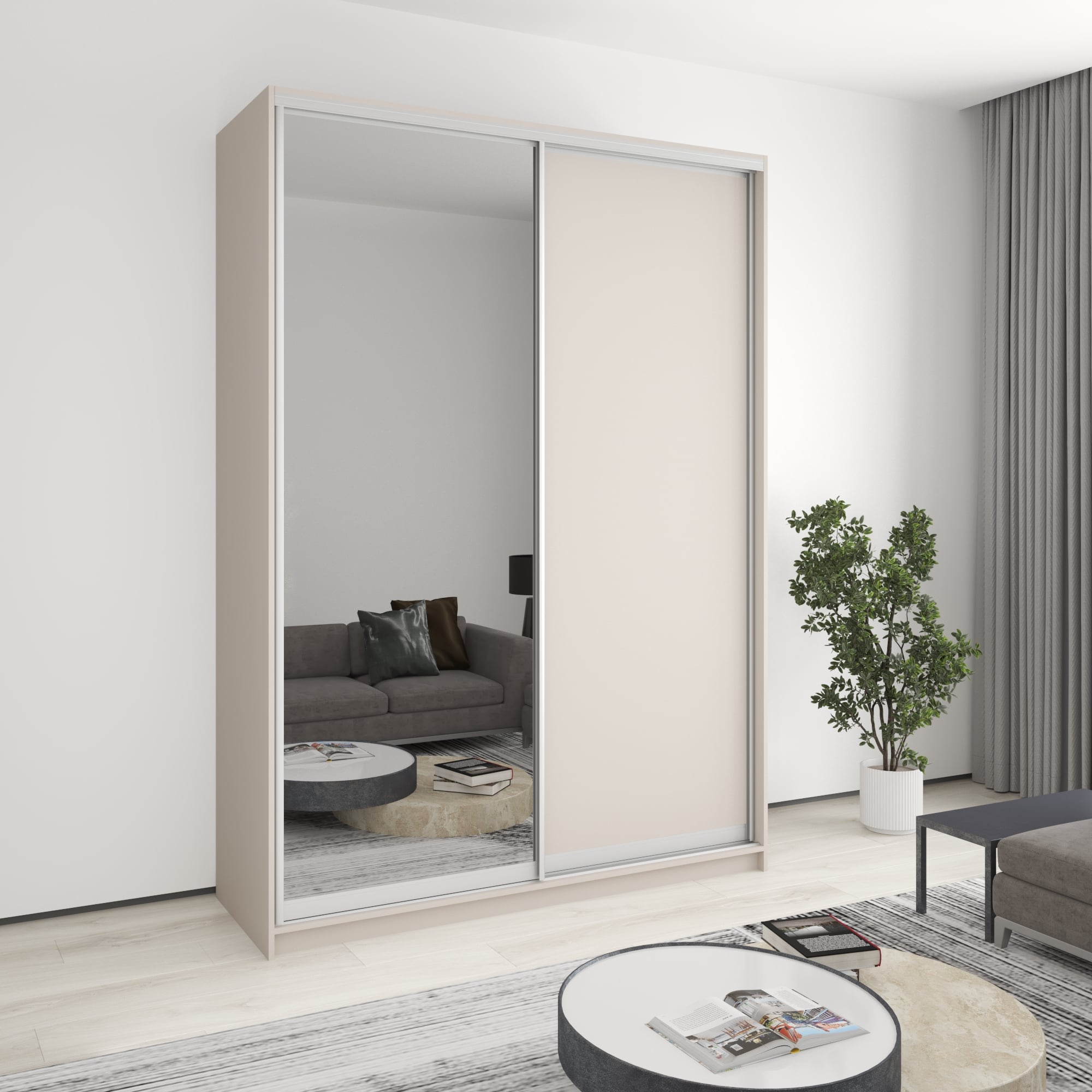 Шкаф-купе двухдверный Mebel Star Стандарт AL MBS-3760 170х60х240 см Кашемир (1004944)