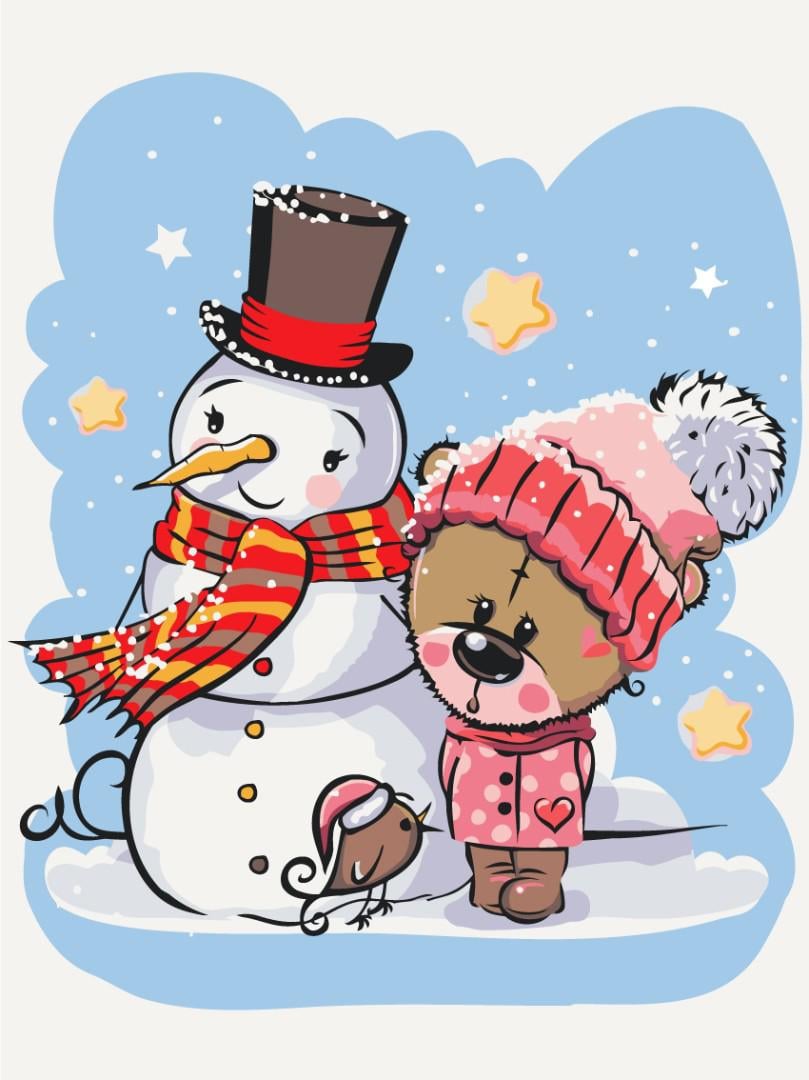 Картина за номерами Brushme Святкові друзі 40x50 см (KBS0078)