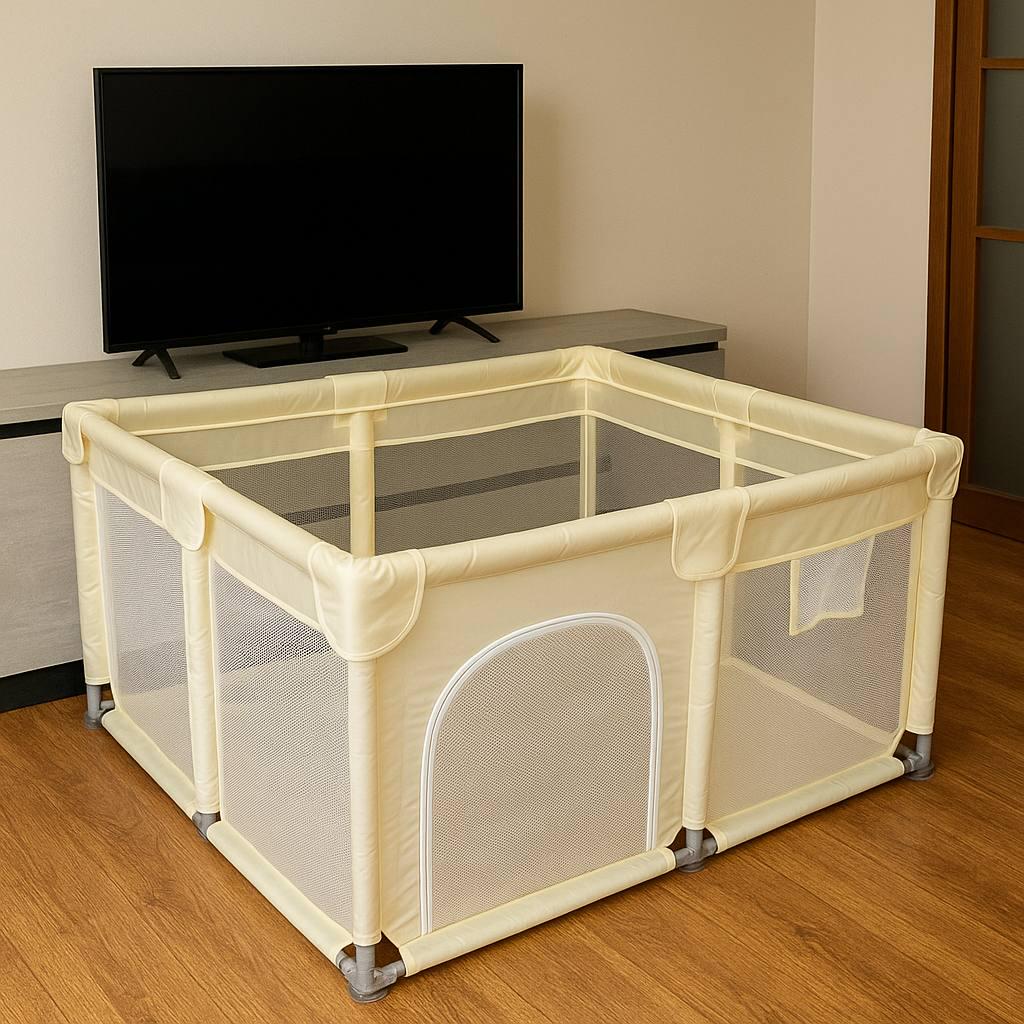 Манеж дитячий ігровий 120х120 см Бежевий (MG011) - фото 1 Манеж дитячий ігровий 120х120 см Бежевий (MG011) - фото 1