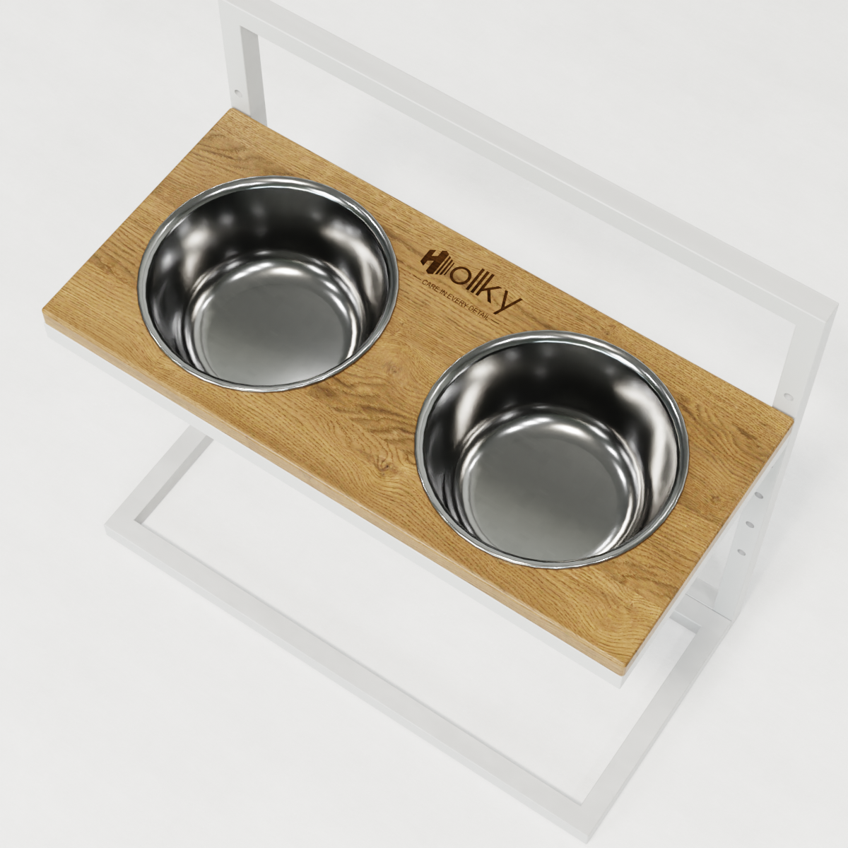 Миски на регулируемой подставке для больших собак Hollky Flex L 2х1,8 л (FL-502850-WHNT) - фото 8 Миски на регулируемой подставке для больших собак Hollky Flex L 2х1,8 л (FL-502850-WHNT) - фото 8
