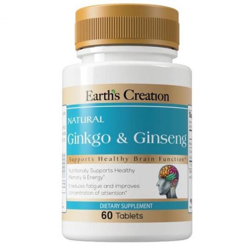 Вітаміни Earths Creation Ginkgo/Ginseng 60 таблеток (00000038135)